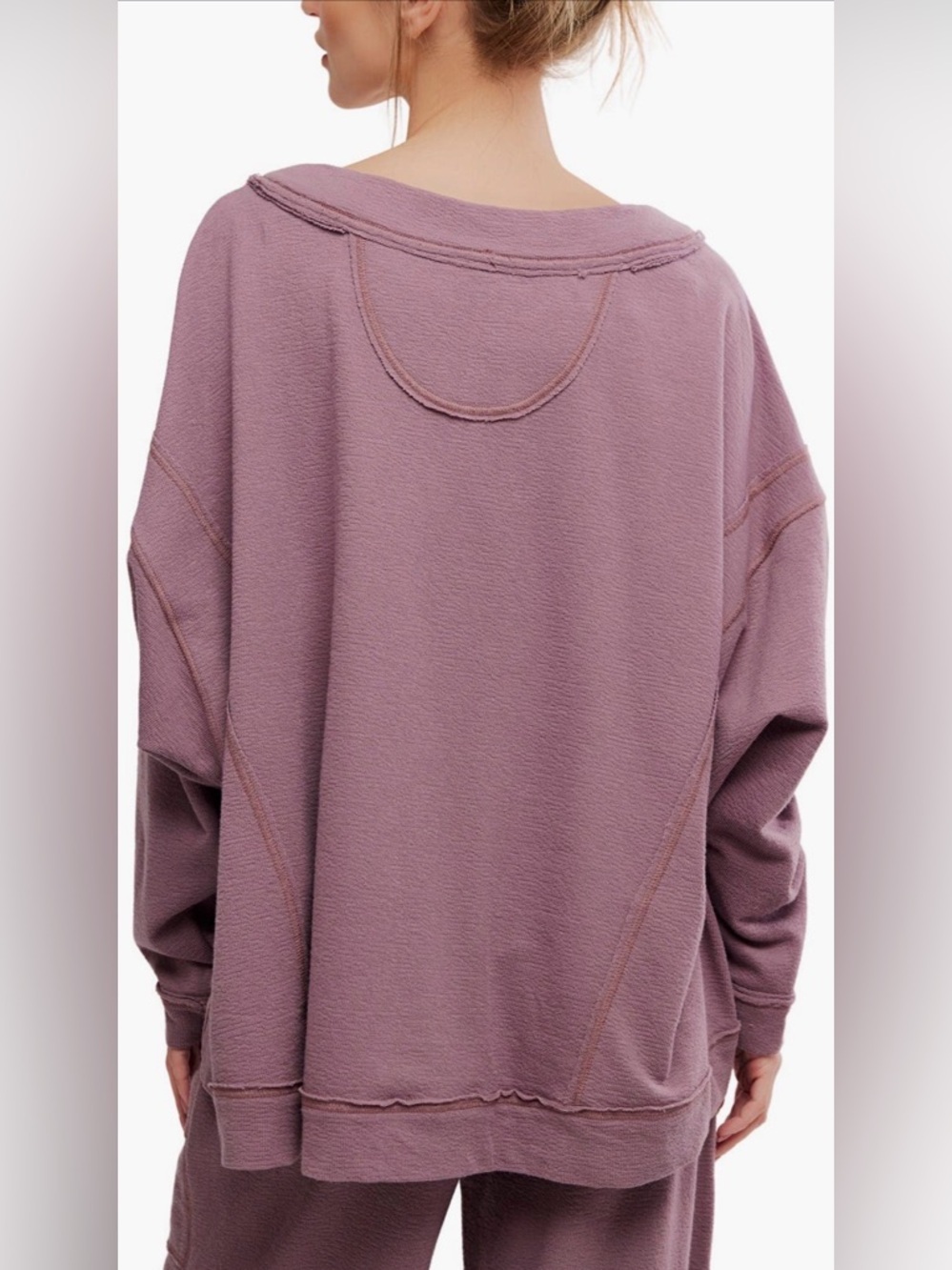 Staycation oversized Lounge Sweatshirt NWOT elderberry tea - Picture 2 of 5